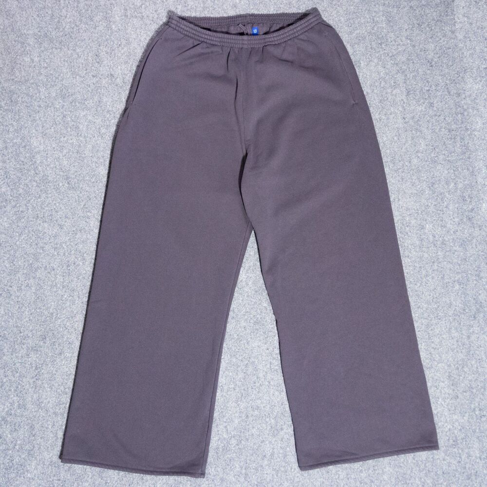 YZY Gap Heavyweight Cotton Wide Leg Baggy Men's Sweatpants Large Gray Yeezy